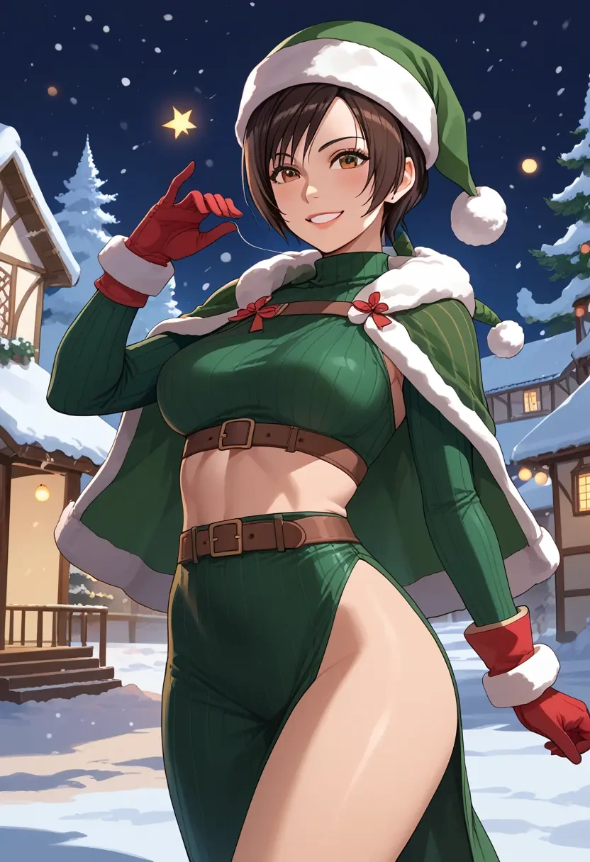 final_fantasy,yuffie_kisaragi,Christmas,dress  - 