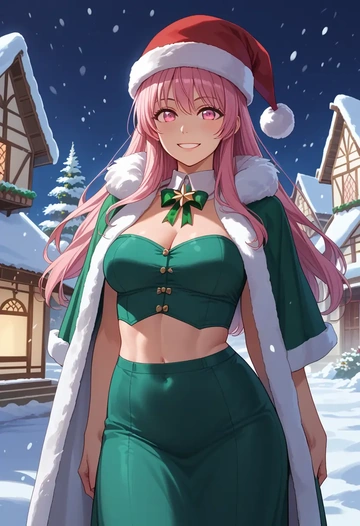 angel_beats,yui_(angel_beats),Christmas,dress  - AI generated anime art