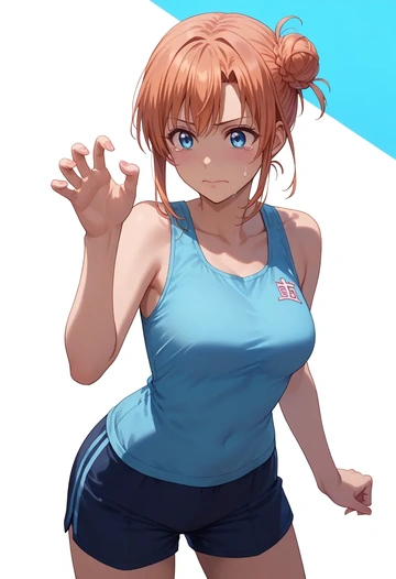 yahari_ore_no_seishun_lovecome_wa_machigatteiru,yuigahama_yui,athletic,shorts,sexy  - AI generated anime art