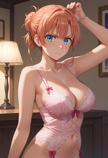 yahari_ore_no_seishun_lovecome_wa_machigatteiru,yuigahama_yui,lingerie  - AI generated anime art