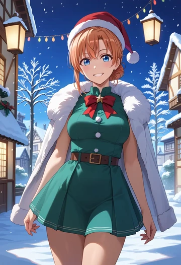 yahari_ore_no_seishun_lovecome_wa_machigatteiru,yuigahama_yui,Christmas,dress  - AI generated anime art