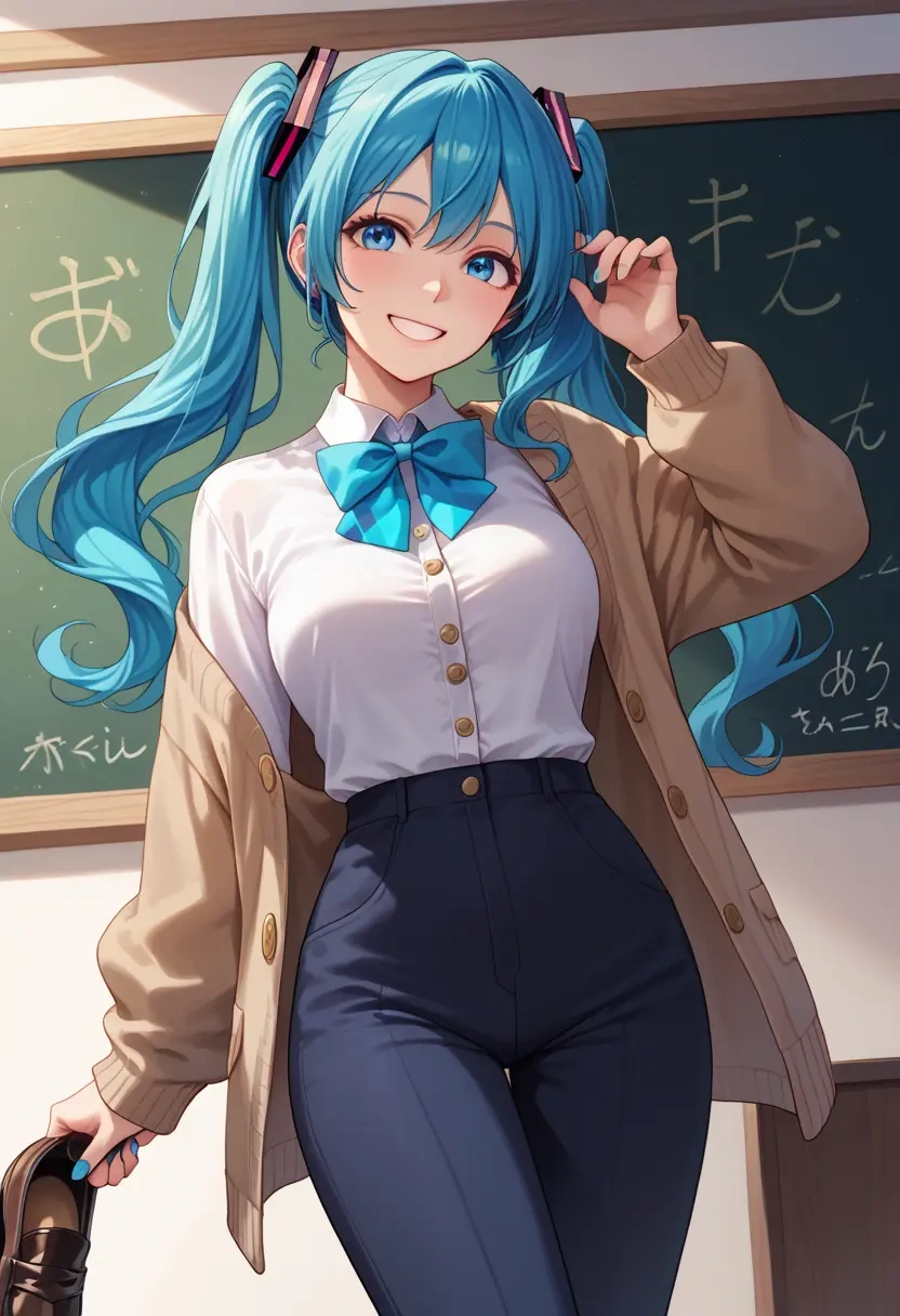 vocaloid,yuki_miku,teacher, sweater  - 