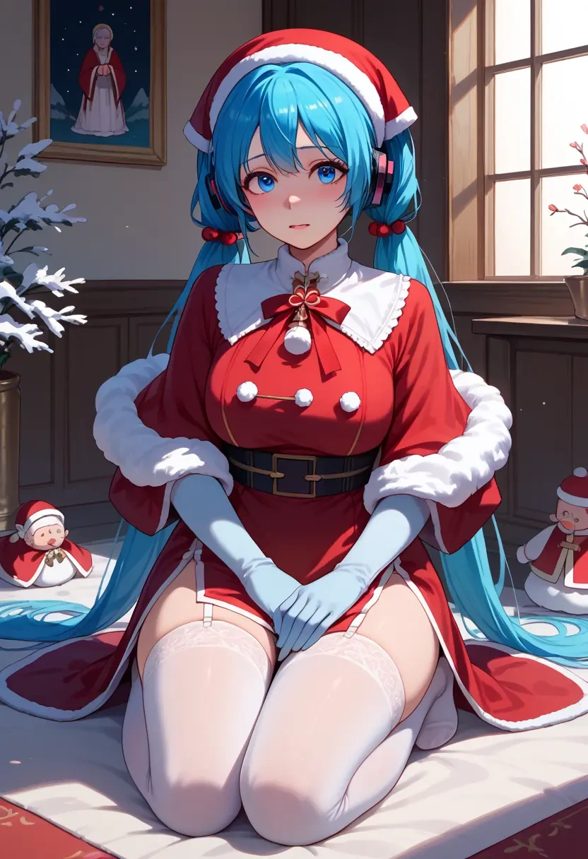 vocaloid,yuki_miku,Christmas,sexy, stockings,  - 