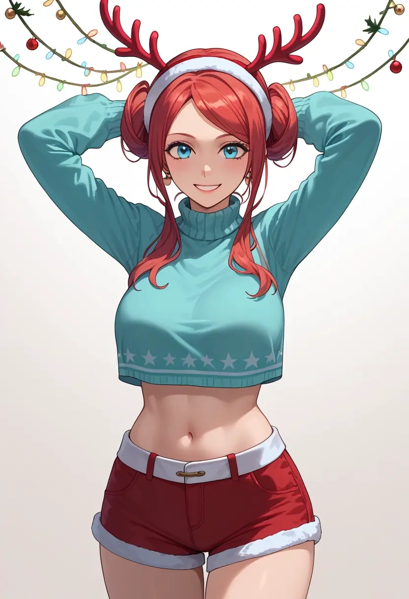 vocaloid,yuki_miku,Christmas,red velvet shorts  - 