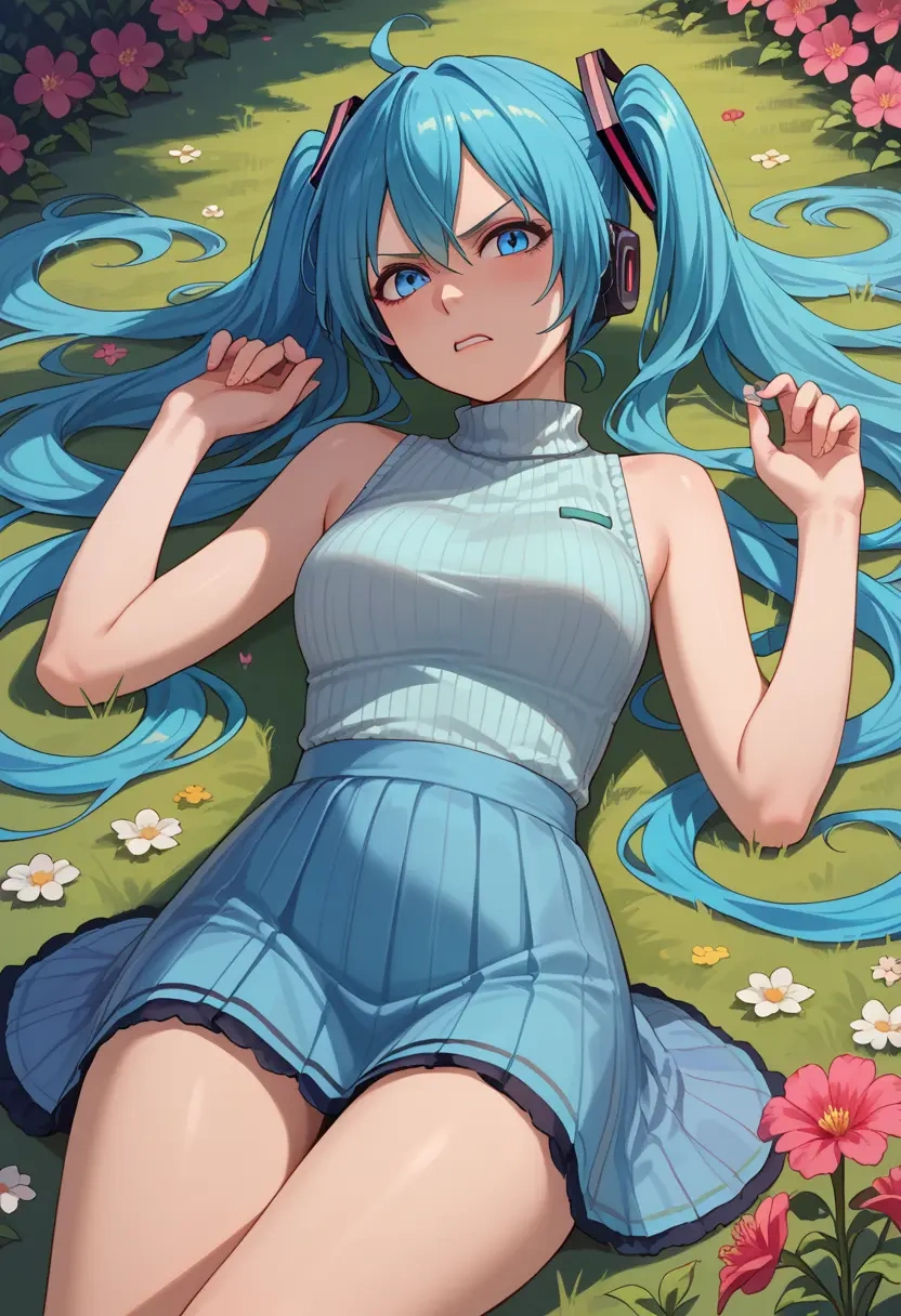 vocaloid,yuki_miku,turtleneck,knit,maxi skirt  - 