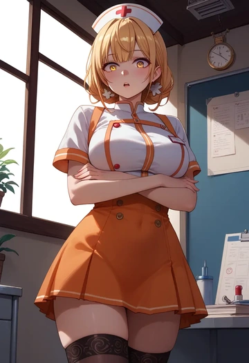 hololive,yukihana_lamy,nurse pantyhose,mini skirt, sexy  - AI generated anime art