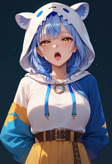 hololive,yukihana_lamy,crop windbreaker,shorts  - AI generated anime art