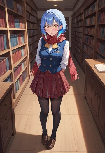 hololive,yukihana_lamy,winter,student uniform,vest  - AI generated anime art