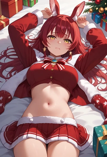 hololive,yukihana_lamy,Christmas,skirt  - AI generated anime art