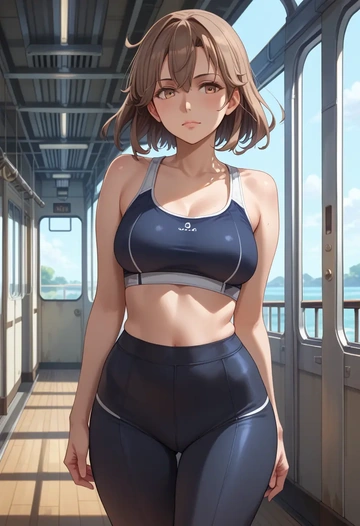 kantai_collection,yukikaze_(kancolle),yoga shorts, bra  - AI generated anime art