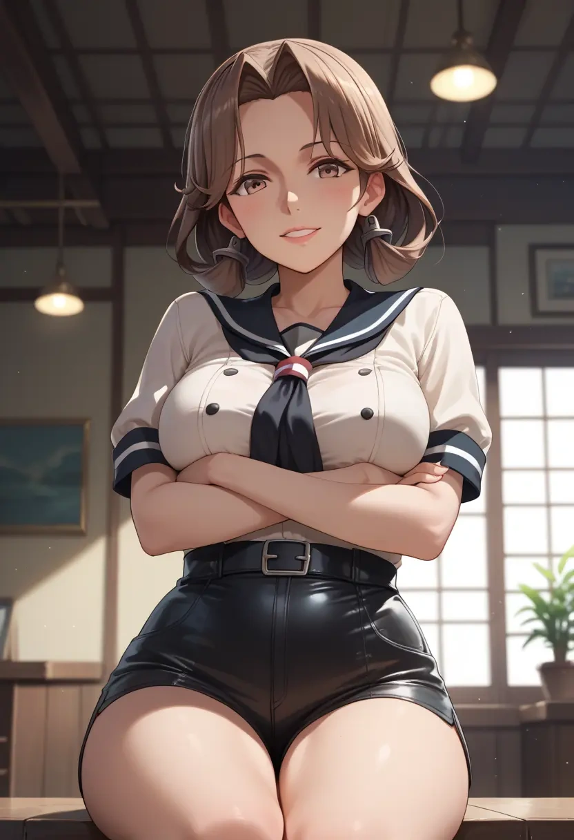 kantai_collection,yukikaze_(kancolle),leather,shorts  - 