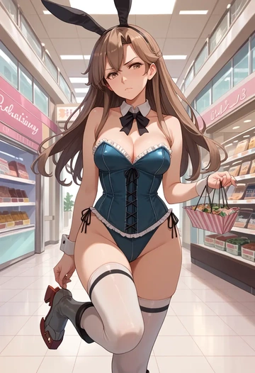 kantai_collection,yukikaze_(kancolle),bunny girl  - AI generated anime art