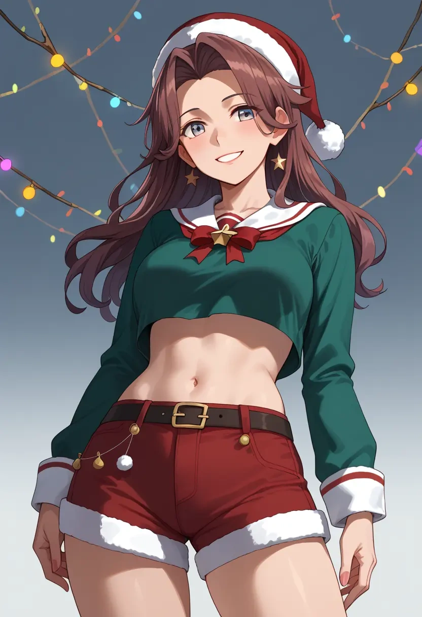 kantai_collection,yukikaze_(kancolle),Christmas,red velvet shorts  - 