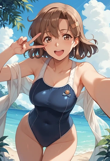 kantai_collection,yukikaze_(kancolle),retro style swimsuit,frilled neckline,bow detail  - AI generated anime art