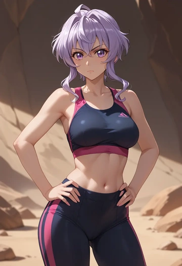 senki_zesshou_symphogear,yukine_chris,athletic,track suit  - AI generated anime art