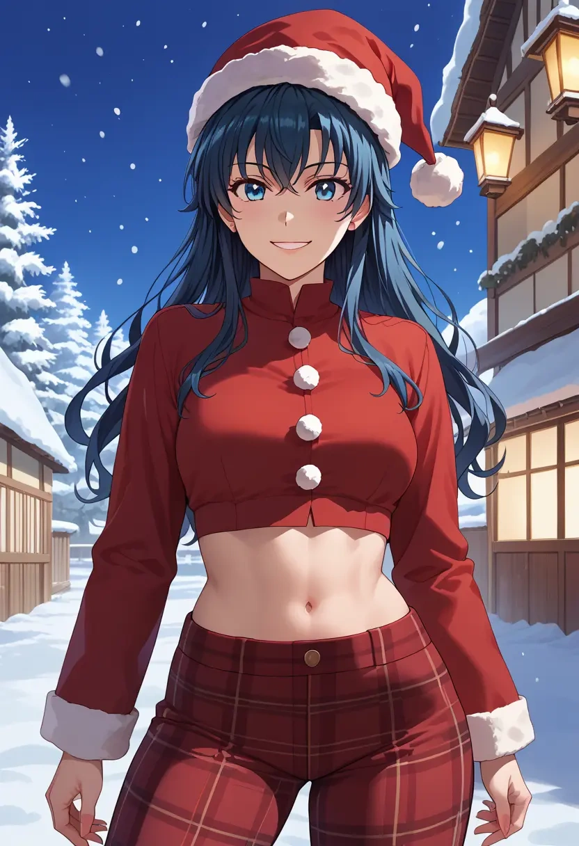 yahari_ore_no_seishun_lovecome_wa_machigatteiru,yukinoshita_yukino,Christmas,plaid trousers  - 