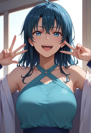 yahari_ore_no_seishun_lovecome_wa_machigatteiru,yukinoshita_yukino,halter top,track pants  - AI generated anime art