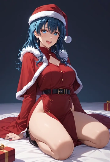 yahari_ore_no_seishun_lovecome_wa_machigatteiru,yukinoshita_yukino,Christmas,red velvet dress  - AI generated anime art