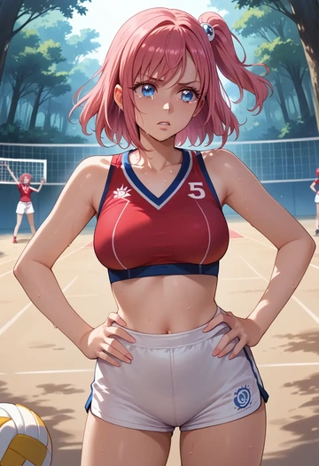 precure,yukishiro_honoka,volleyball uniform  - AI generated anime art