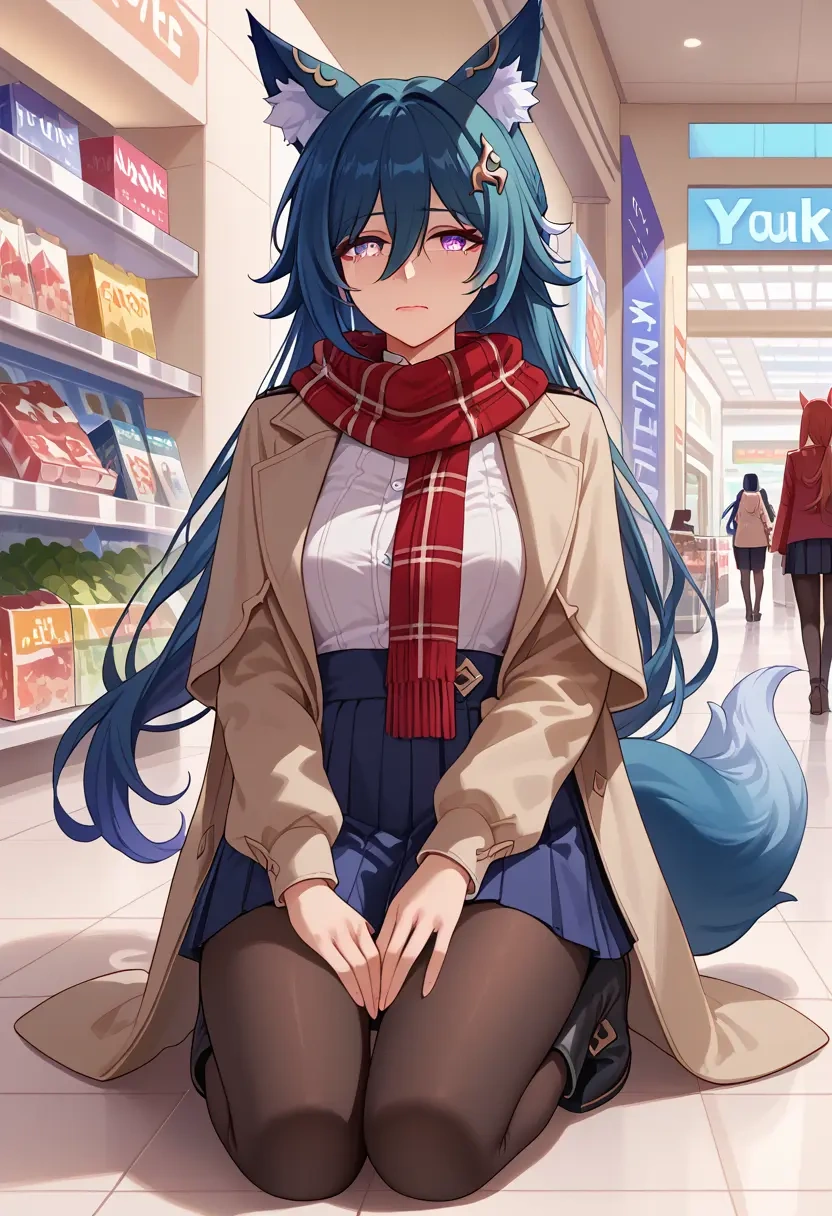 star rail,yukong,winter,student uniform,fur-trimmed coat  - 