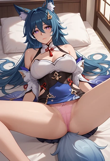 star rail,yukong,mini skirt,panties,spread legs,sexy  - AI generated anime art