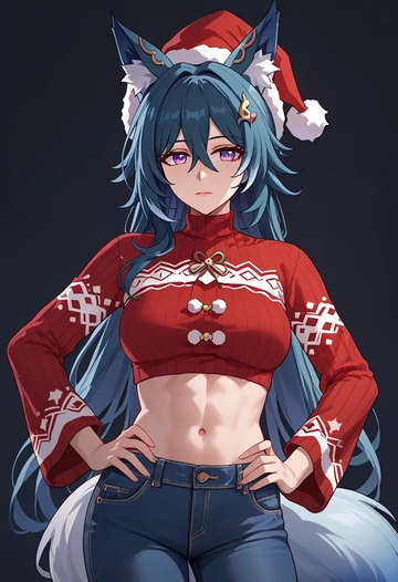 star rail,yukong,Christmas  - AI generated anime art