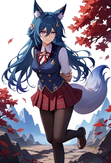 star rail,yukong,winter,student uniform,vest  - AI generated anime art