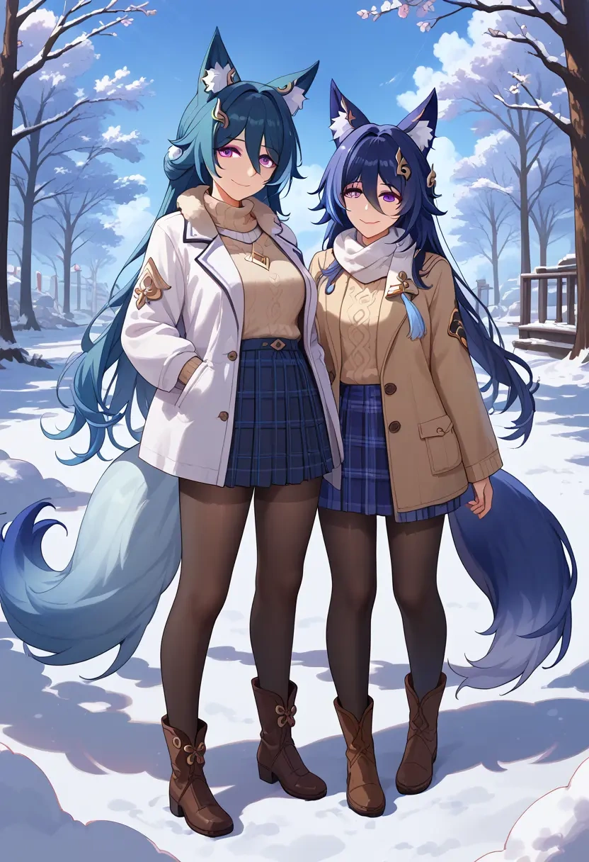 star rail,yukong,winter,student uniform,down jacket  - 