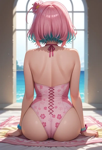 idolmaster,yumemi_riamu,swimsuit,sexy  - AI generated anime art