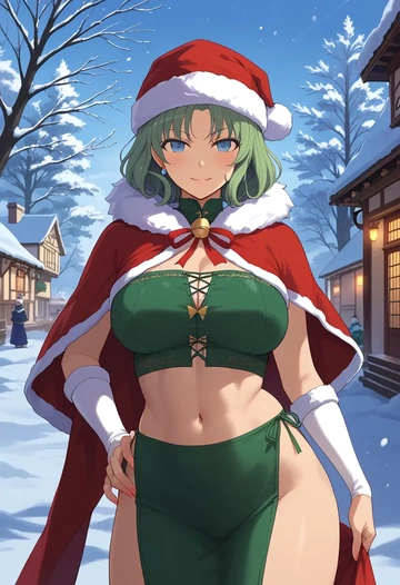 senran_kagura,yumi_(senran_kagura),Christmas,dress  - AI generated anime art