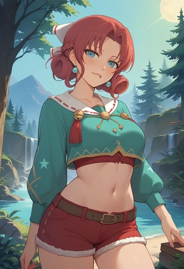 senran_kagura,yumi_(senran_kagura),red velvet shorts  - AI generated anime art