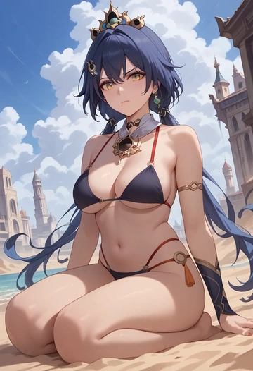 star rail,yunli,black bikini  - AI generated anime art