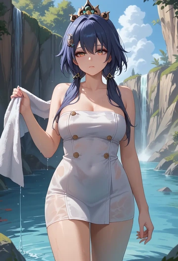 star rail,yunli,towel,sexy  - AI generated anime art