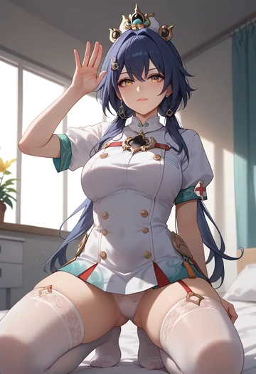 star rail,yunli,nurse,stockings,sexy,panties  - AI generated anime art