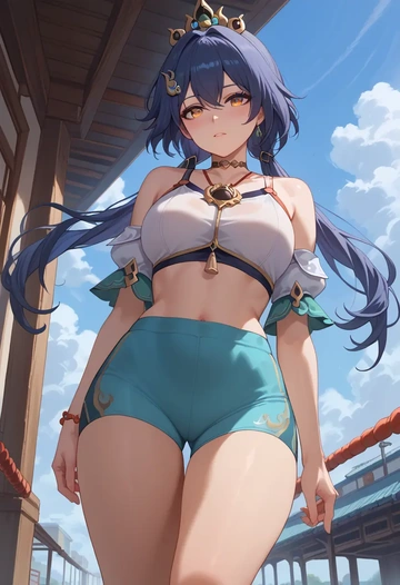 star rail,yunli,yoga shorts  - AI generated anime art