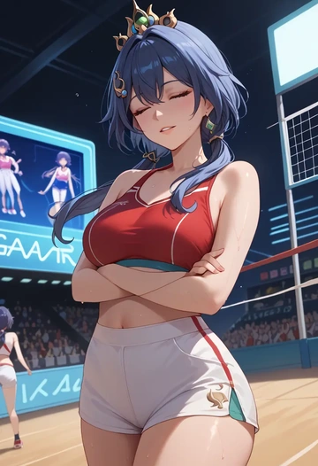 star rail,yunli,volleyball uniform  - AI generated anime art