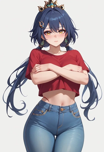 star rail,yunli,crop top  - AI generated anime art