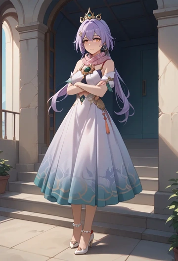 star rail,yunli,spring,elegant woman,wrap dress  - AI generated anime art