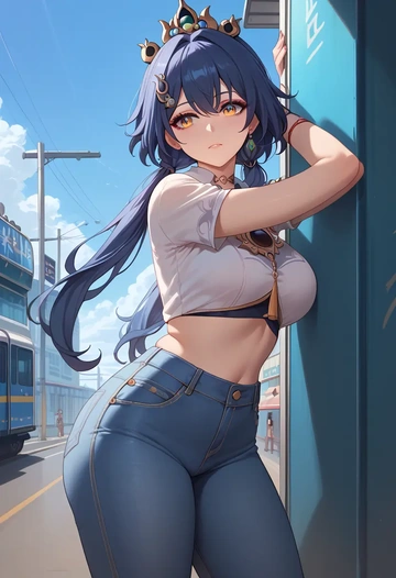 star rail,yunli,crop top  - AI generated anime art