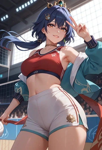 star rail,yunli,volleyball uniform  - AI generated anime art