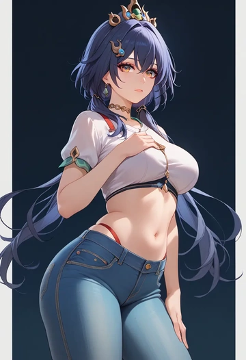 star rail,yunli,crop top  - AI generated anime art