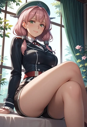 kantai_collection,yura_(kancolle),leather,shorts  - AI generated anime art