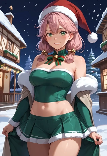 kantai_collection,yura_(kancolle),Christmas,dress  - AI generated anime art