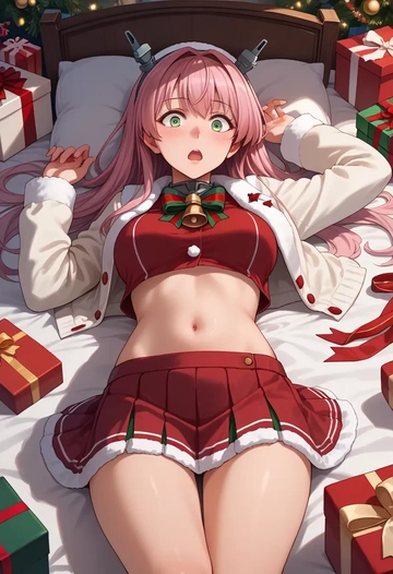 kantai_collection,yura_(kancolle),Christmas,skirt  - AI generated anime art