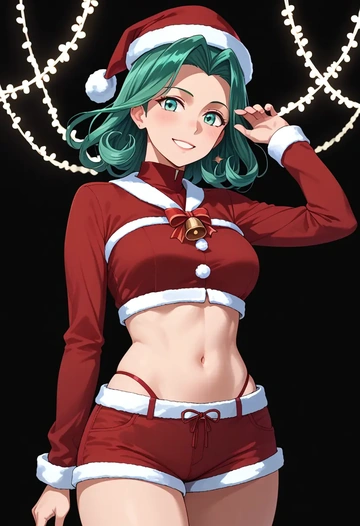 kantai_collection,yuubari_(kancolle),Christmas,red velvet shorts  - AI generated anime art