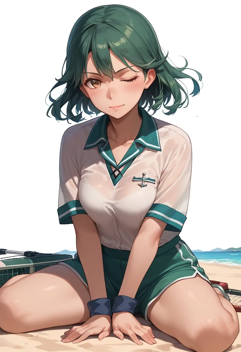 kantai_collection,yuubari_(kancolle),tennis polo,skort  - 