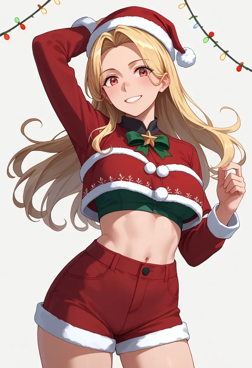 kantai_collection,yuudachi_(kancolle),Christmas,red velvet shorts  - 