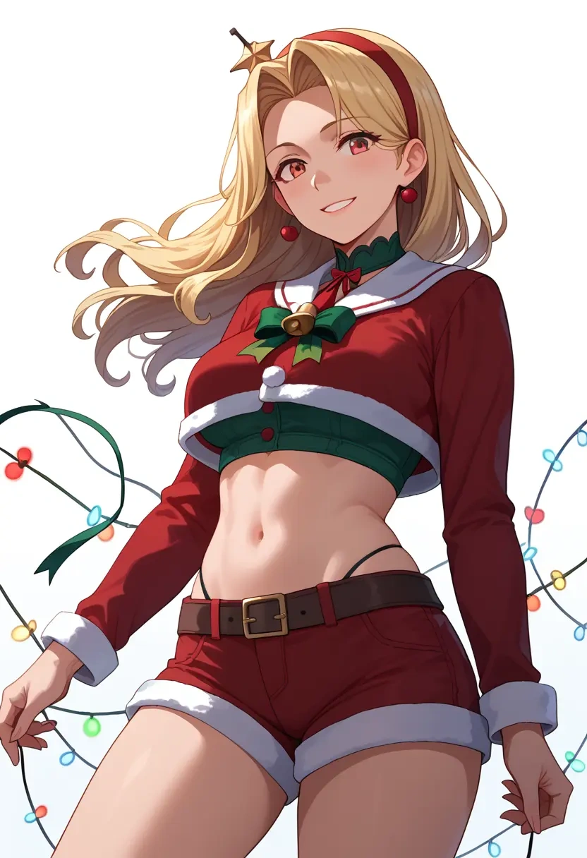 kantai_collection,yuudachi_(kancolle),Christmas,red velvet shorts  - 