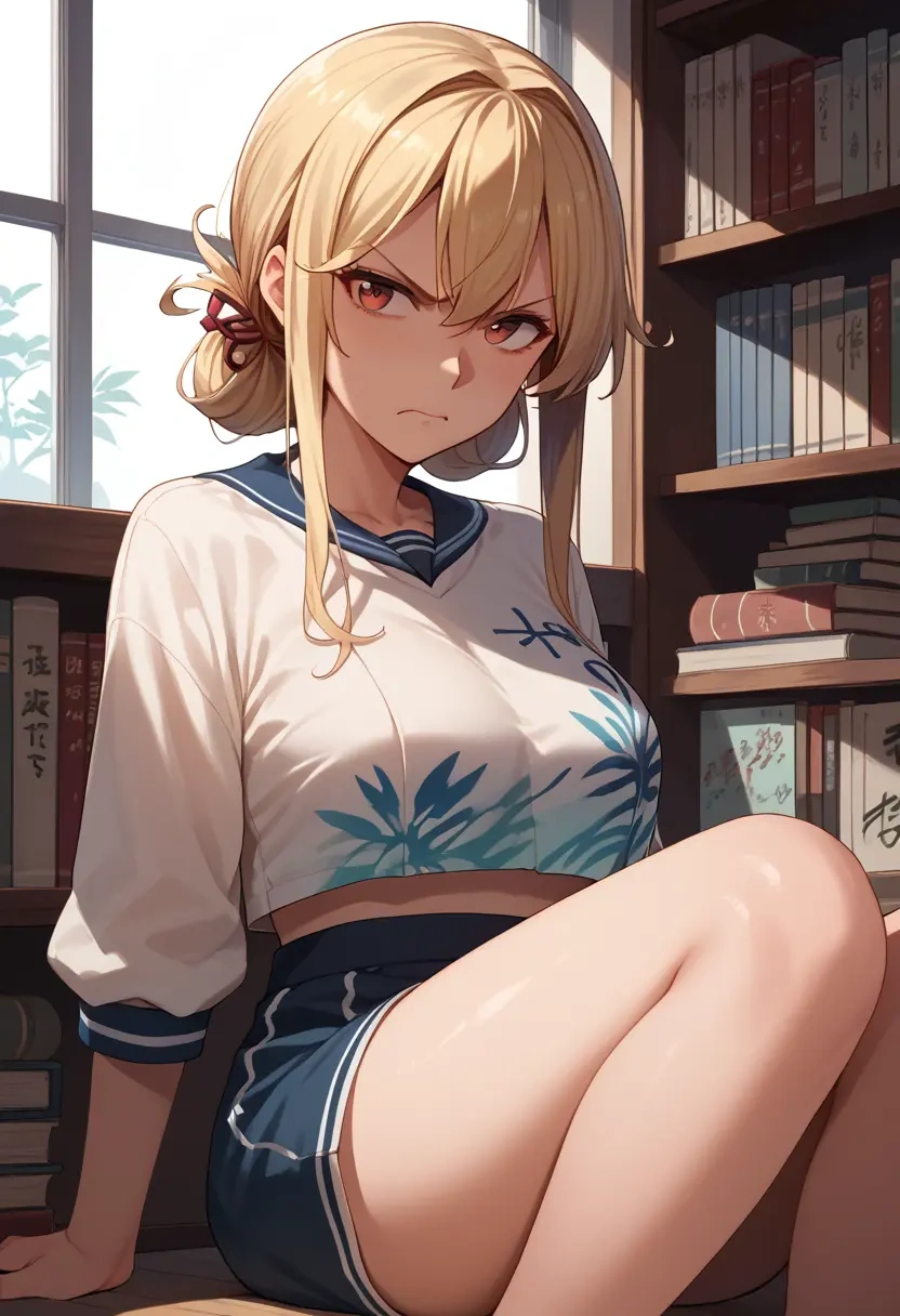 kantai_collection,yuudachi_(kancolle),cropped graffiti sweatshirt,dolphin shorts  - 