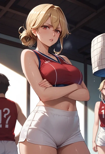 kantai_collection,yuudachi_kai_ni_(kancolle),volleyball uniform  - AI generated anime art